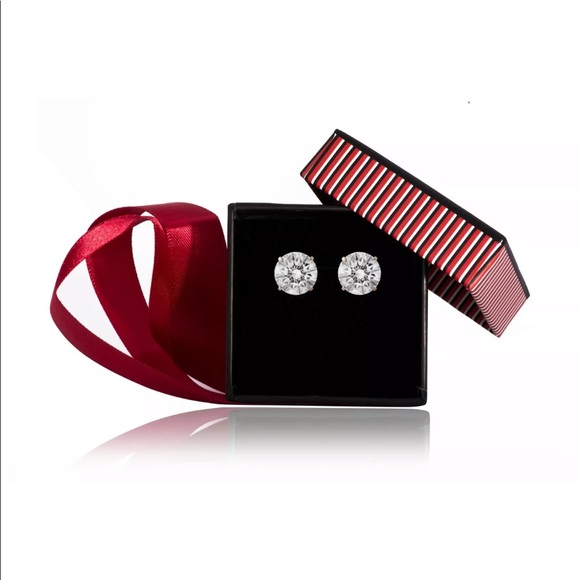 8mm Basket 14K Yellow Gold 4.00Ct Stud Earrings - Picture 2 of 2